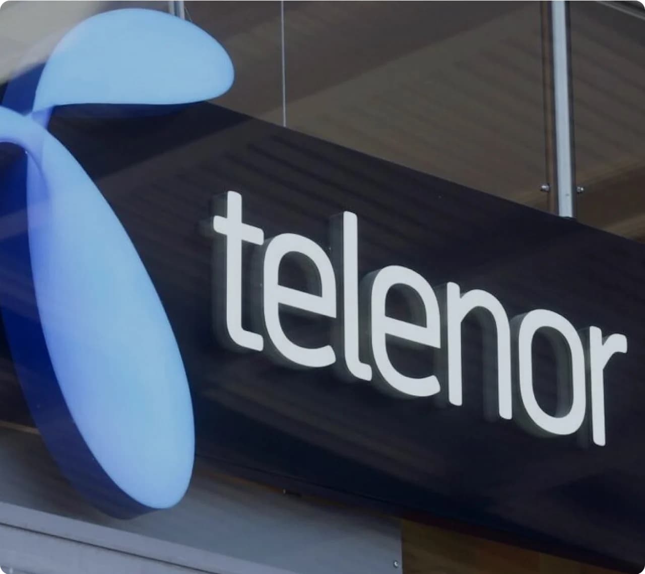 Telenor sign outside the company premises.